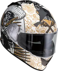 Z1R Adult Unisex Warrant Sombrero Helmet Full Face XL White Gold