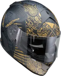 Z1R Adult Unisex Warrant Sombrero Helmet Full Face 2XL Black Gold