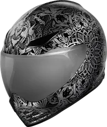 Icon Adult Unisex Domain Gravitas Helmet Full Face S Black Gray Silver