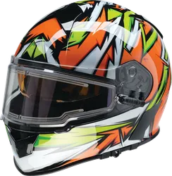 Z1R Adult Unisex Warrant Neuron Helmet Full Face 2XL Orange Green