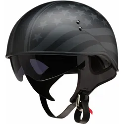 Z1R Adult Unisex Vagrant Jugger Helmet Half Face L Black Satin