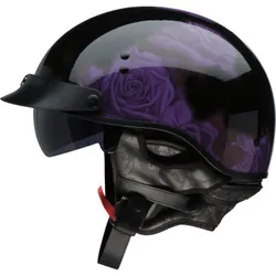 Z1R Adult Unisex Vagrant NC Rose Helmet Half Face XS Black Purple