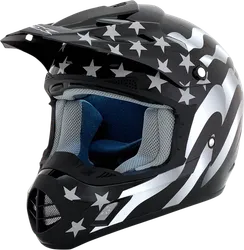 AFX Adult Unisex FX-17 Flag Helmet MX 4XL Black White