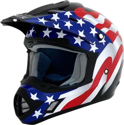 AFX Adult Unisex FX-17 Flag Helmet MX 3XL Black Blue Red White