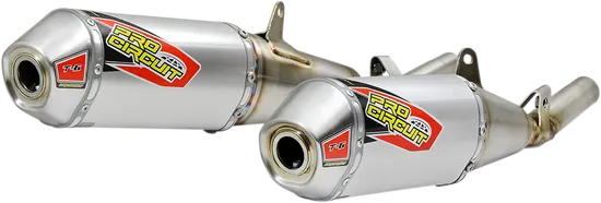Pro Circuit Dual Stainless Steel Slip On Muffler Exhaust Silencer