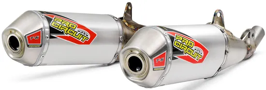 Pro Circuit Dual Stainless Steel Slip On Muffler Exhaust Silencer