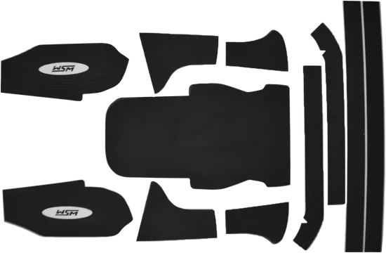 WSM Black Traction Mat Foot Pad Kickers Rail Caps