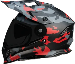 Z1R Adult Unisex Range Camo Helmet Dual Sport M Red Black