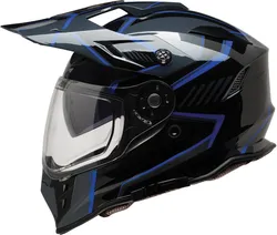 Z1R Adult Unisex Range 2.0 Voyager Helmet Dual Sport S Black Blue