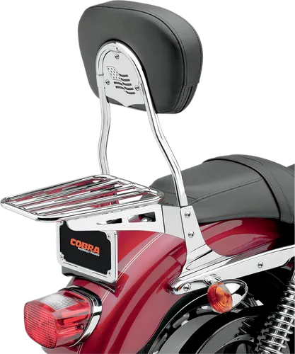Cobra Chrome Tubular Sissy Bar Luggage Rack
