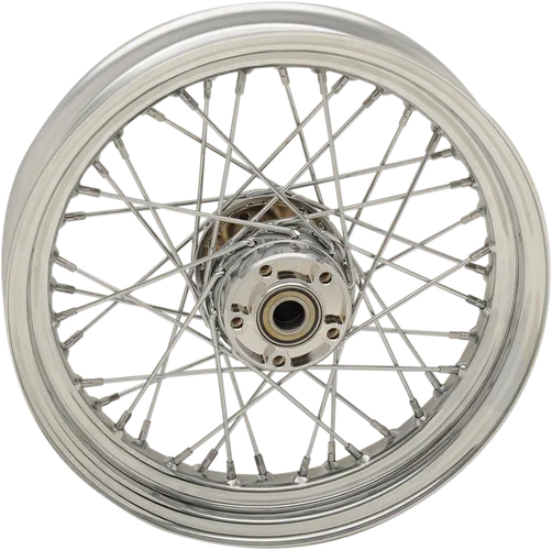 DS  Chrome 40 Spoke 16"x3.00" Rear Wheel Assembly 1