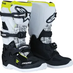 Moose Racing Youth Tech 7S Boots Youth 3 Black White Yellow