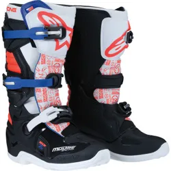 Moose Racing Youth Tech 7S Boots Youth 5 Black Blue Red White
