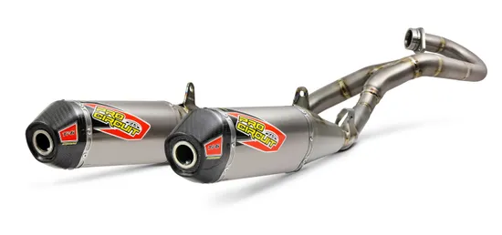Pro Circuit Dual SS Ti Exhaust Muffler System CF Tip w SA