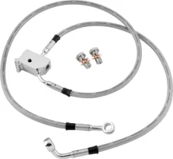 Twin Power Chrome Stainless Braided DOT Rear Brake Line Kit