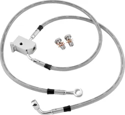 Twin Power Chrome Stainless Braided DOT Rear Brake Line Kit