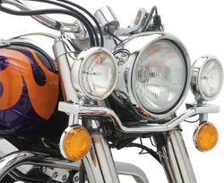 Cobra Chrome V Shaped Lightbar w Bullet Spot Light