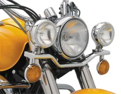 Cobra Chrome V Shaped Lightbar w Bullet Spot Light