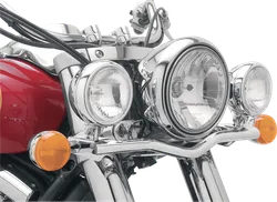 Cobra Chrome Straight Lightbar w Bullet Spot Light