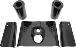 DS Ribbed Black Fork Cover Tins Head Light Housing 5pc