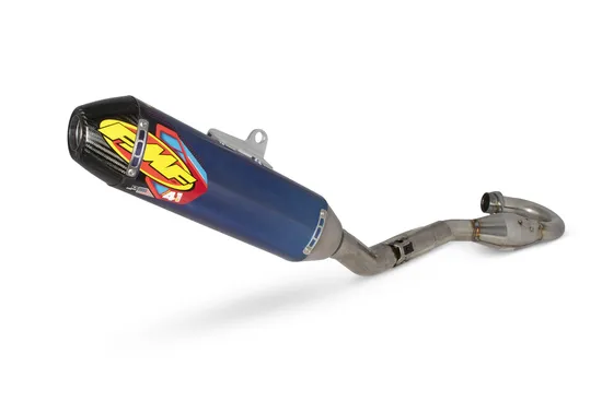 FMF Blue Aluminum Carbon Fiber Factory 4.1 RCT Exhaust Muffler For KX250