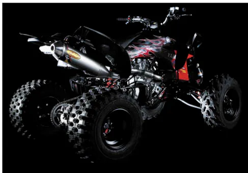 FMF Q4 SS Slip On Exhaust Muffler Pipe w Spark Arrestor for YFZ450