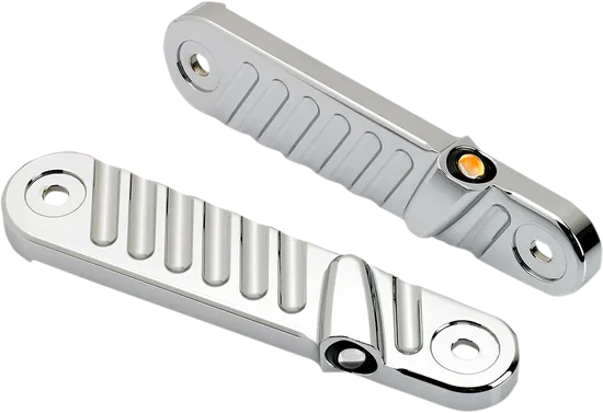 Joker Streamliner Front LED Turn Signal Pair Finned Chrome