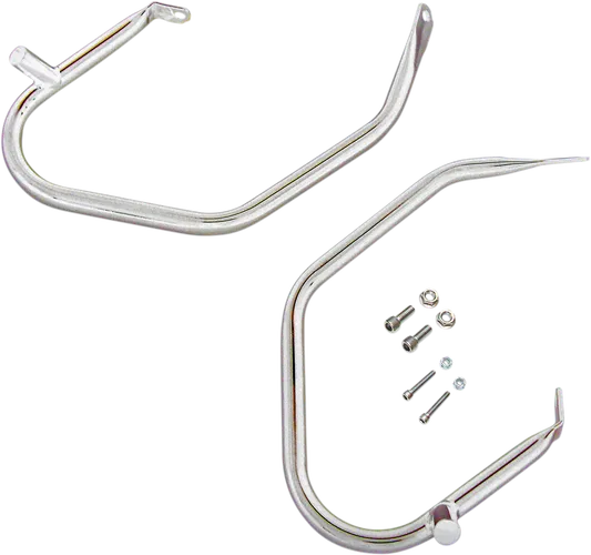 DS Chrome Low Saddlebag Guard Rail Crash Bar Pair
