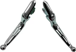 Harddrive Chrome Cable Clutch Brake Slotted Lever Set Pair
