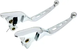 Harddrive Chrome Cable Clutch Brake Tri Hole Lever Set Pair