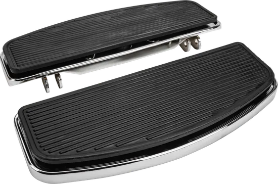 Harddrive Chrome Ribbed Rectangle Floorboard Kit