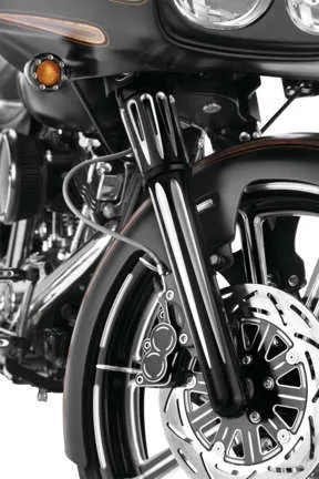 Arlen Ness Dual Disc Hot Legs Fork Covers Deep Cut Black