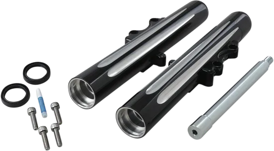 Arlen Ness Dual Disc Hot Legs Fork Covers Deep Cut Black