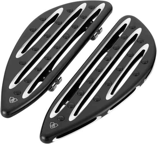 Arlen Ness Deep Cut Adjustable Driver Floorboards Black Pair