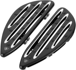 Arlen Ness Deep Cut Adjustable Driver Floorboards Black Pair