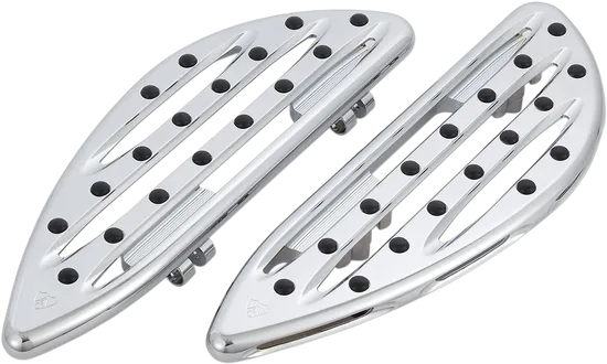 Arlen Ness Deep Cut Adjustable Driver Floorboards Chrome Pair