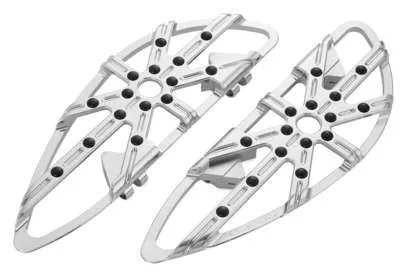 Arlen Ness 10 Gauge Adjustable Driver Floorboards Chrome Pair