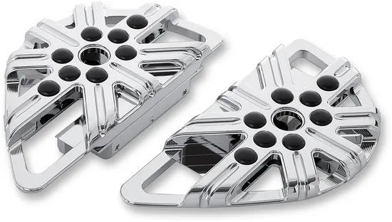Arlen Ness 10 Gauge Adjustable Passenger Floorboards Chrome Pair