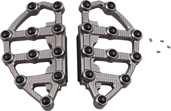 Arlen Ness MX Grip Billet Passenger Floorboards Titanium Pair
