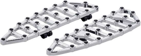 Arlen Ness MX Grip Billet Driver Floorboards Chrome Pair