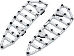 Arlen Ness MX Grip Billet Driver Floorboards Chrome Pair