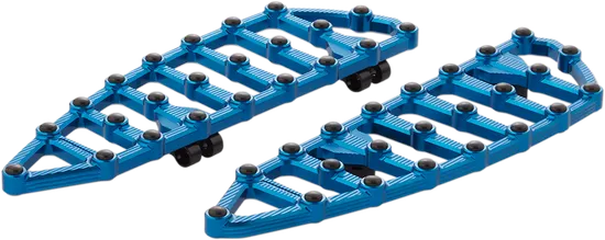 Arlen Ness MX Grip Billet Driver Floorboards Blue Pair