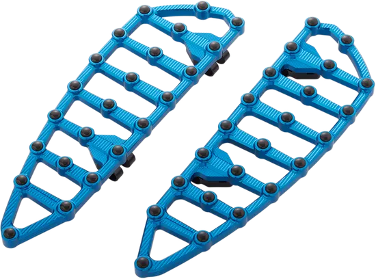 Arlen Ness MX Grip Billet Driver Floorboards Blue Pair