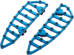 Arlen Ness MX Grip Billet Driver Floorboards Blue Pair
