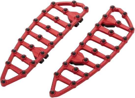 Arlen Ness MX Grip Billet Driver Floorboards Red Pair