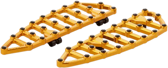 Arlen Ness MX Grip Billet Driver Floorboards Gold Pair