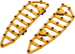 Arlen Ness MX Grip Billet Driver Floorboards Gold Pair