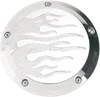 Joker Billet Aluminum Derby Cover Flame Chrome w Mount