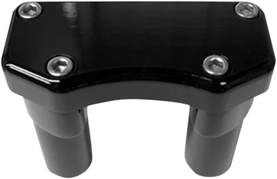 DS Gloss Black 3in Buffalo Straight Handlebar Riser w Top Clamp Kit for 1in Bar 2