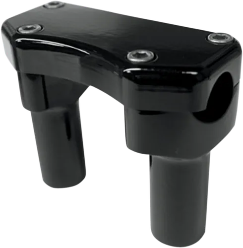 DS Gloss Black 3in Buffalo Straight Handlebar Riser w Top Clamp Kit for 1in Bar